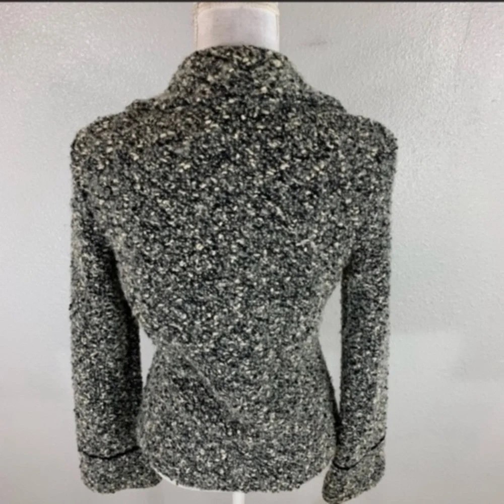 Classiques Entier black gray white wool tie jacket